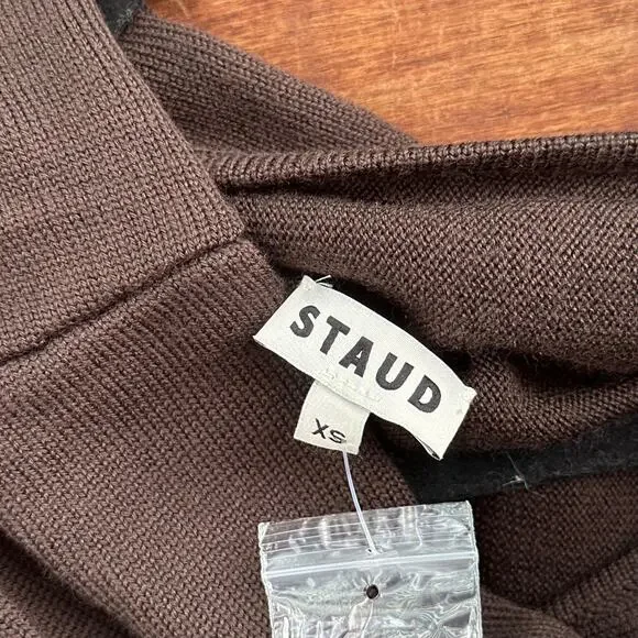 Staud Mabel Wool Sweater in Earth Brown - Picture 3 of 8